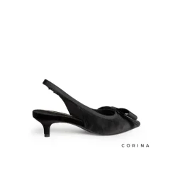 Zapato negro terciopelo tacón