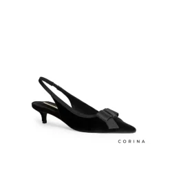 Zapato negro terciopelo tacón