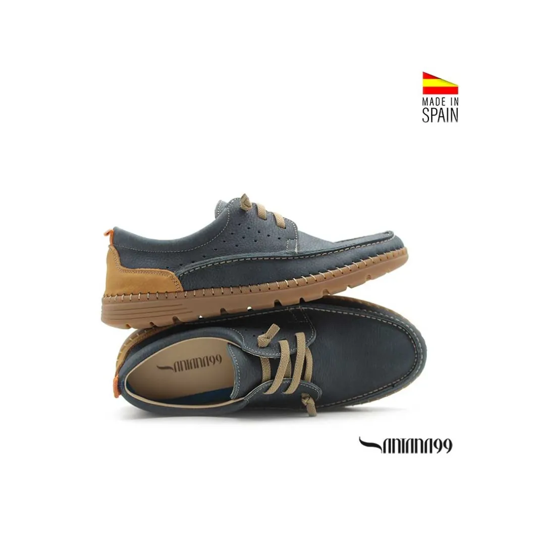 Zapato náutico casual azul marino nobuck