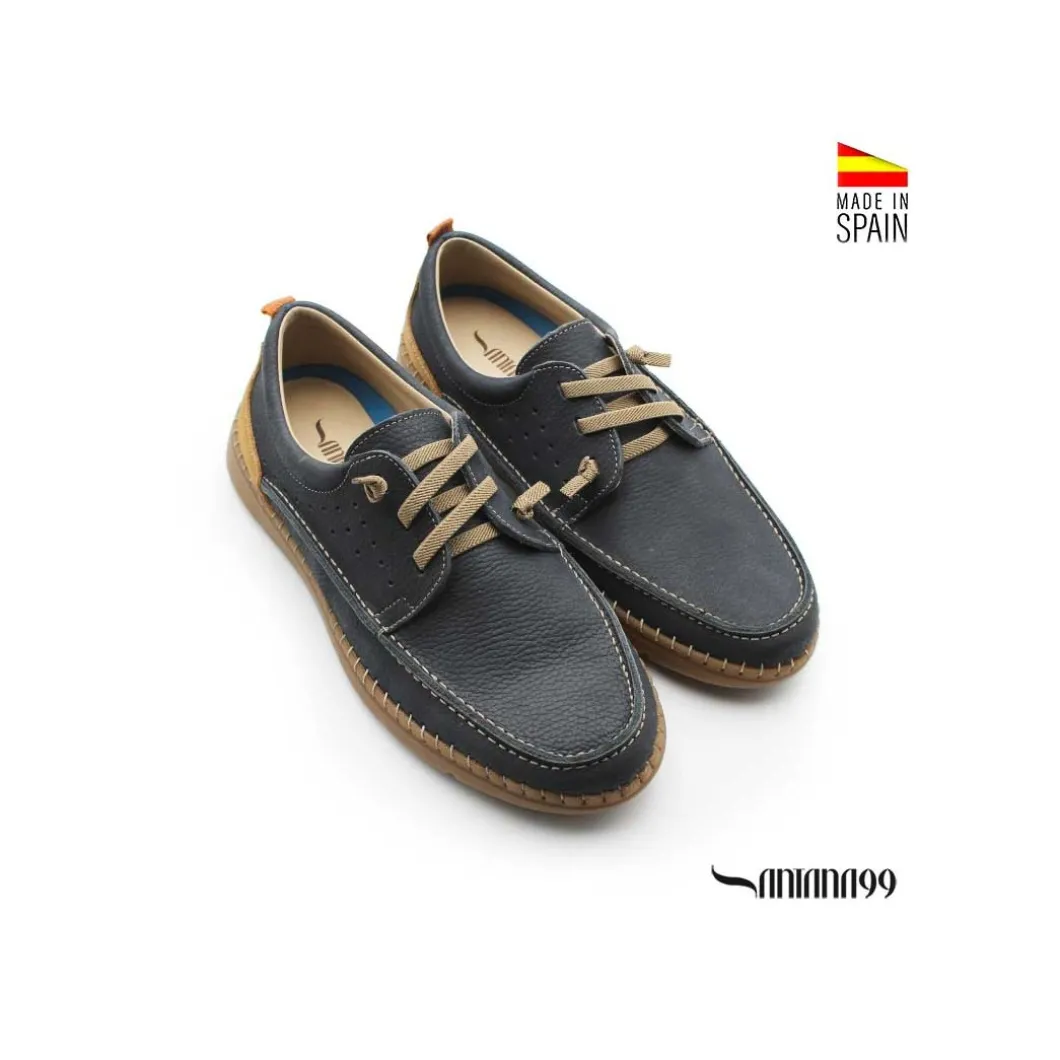 Zapato náutico casual azul marino nobuck