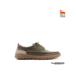 Zapato náutico casual verde kaki nobuck