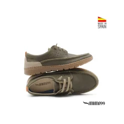 Zapato náutico casual verde kaki nobuck