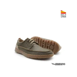Zapato náutico casual verde kaki nobuck