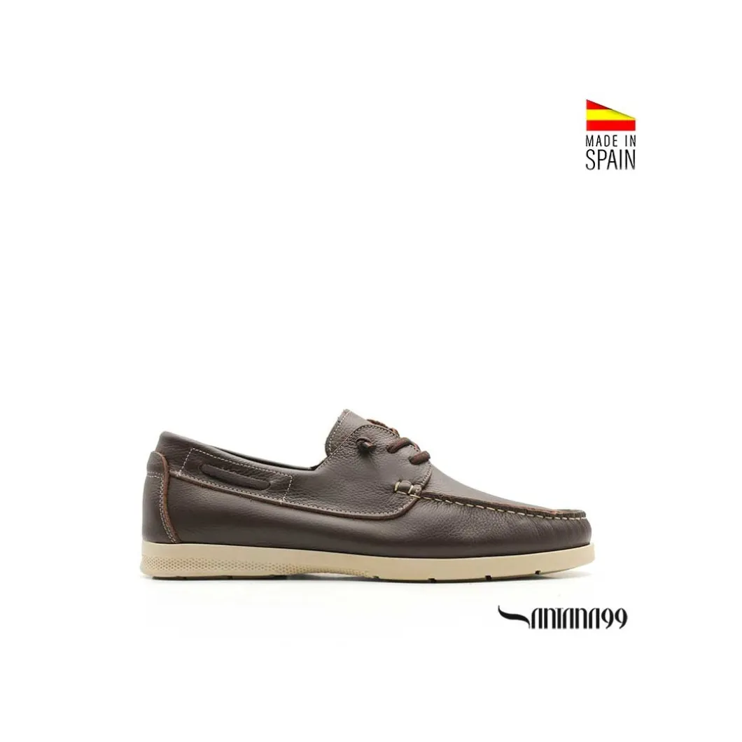 Zapato náutico marrón piel
