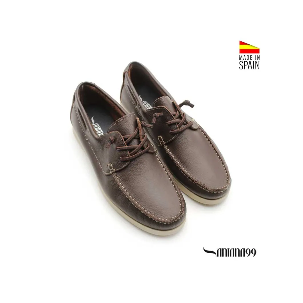 Zapato náutico marrón piel