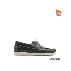 Zapato náutico piel azul marino