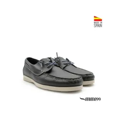 Zapato náutico piel azul marino