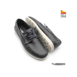 Zapato náutico piel azul marino