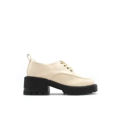 Zapato oxford beige con plataforma