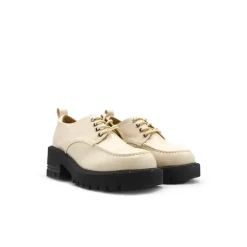 Zapato oxford beige con plataforma