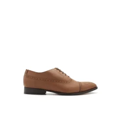 Zapato oxford camel de piel