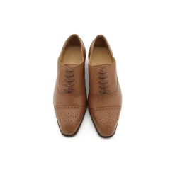 Zapato oxford camel de piel