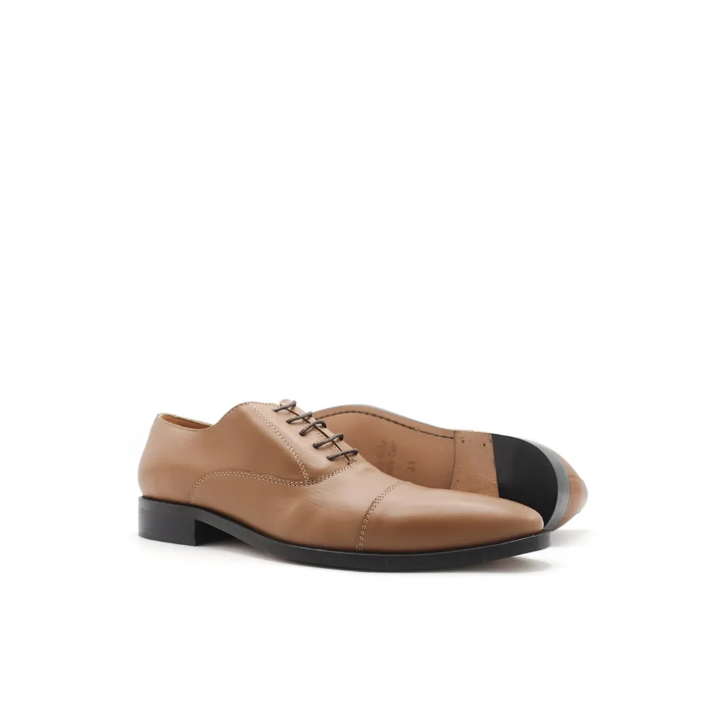 Zapato oxford cuero camel