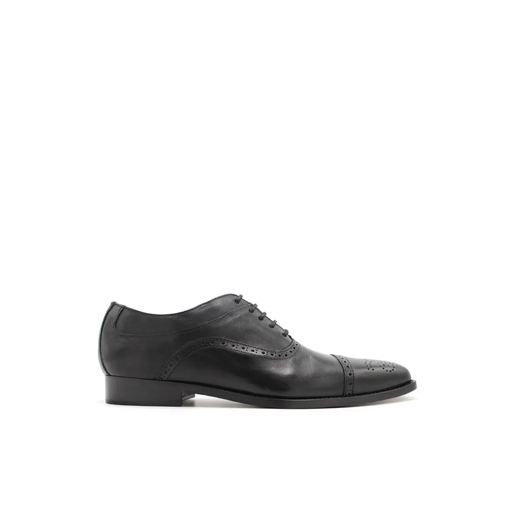Zapato oxford negro de piel