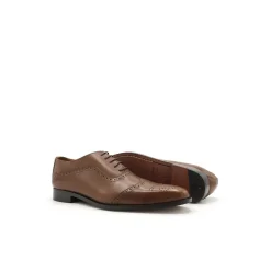 Zapato oxford tabac de piel