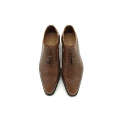 Zapato oxford tabac de piel