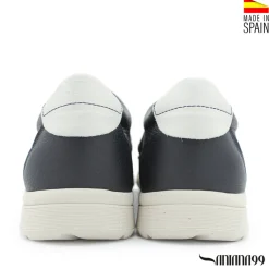 Zapato piel sport con cordón azul marino
