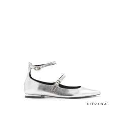 Zapato plano plata hebillas