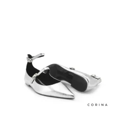 Zapato plano plata hebillas