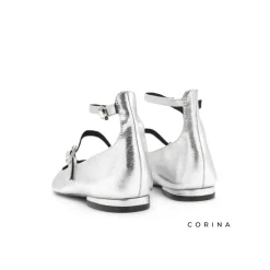 Zapato plano plata hebillas