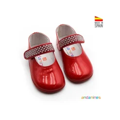 Zapato rojo bebé tira strass