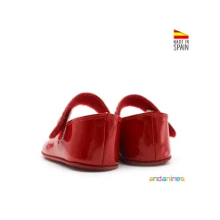 Zapato rojo bebé tira strass