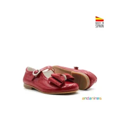 Zapato rojo charol lazo glitter