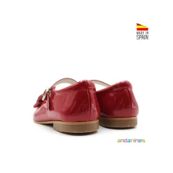 Zapato rojo charol lazo glitter