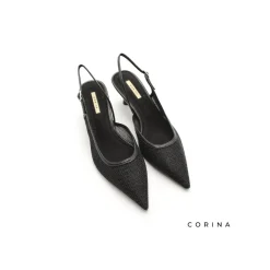 Zapato salón rejilla negro