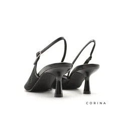 Zapato salón rejilla negro