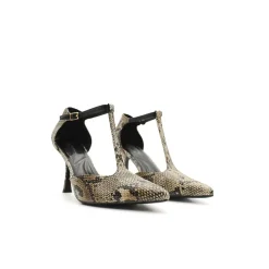 Zapato serpiente de tacón fino con pulsera T