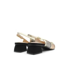 Zapato slingback patchwork negro
