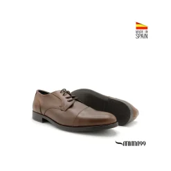 Zapato vestir derby de piel marrón