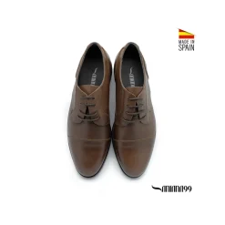 Zapato vestir derby de piel marrón