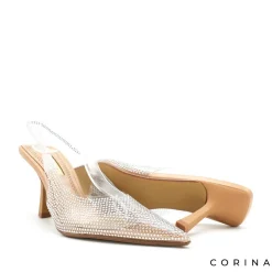 Zapatos de salón transparentes con strass