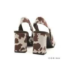 Zapatos estampado vaca con tacón