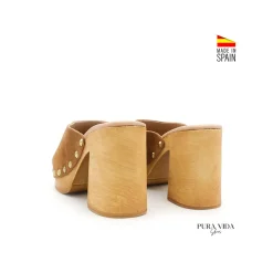 Zueco abierto camel serraje