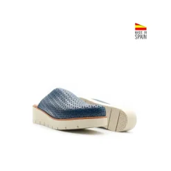 Zueco azul marino casual de piel
