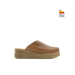 Zueco Bali cuero piel calada