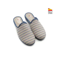 Zueco de casa verano azul con cuña