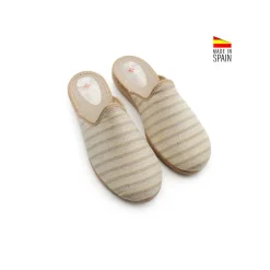Zueco de casa verano beige con cuña